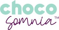 yrityksen logo: chocosomnia logo pysty minttuvioletti rgb 1